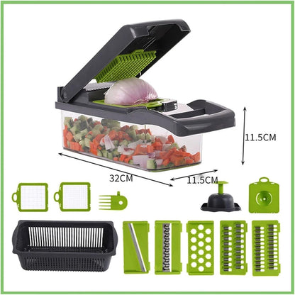 Vegetable Cutter Multifunctional Dicing Blades Slicer Shredder Fruit Peeler Potato Cheese Drain Grater Chopper Kitchen Tools(Pink)5