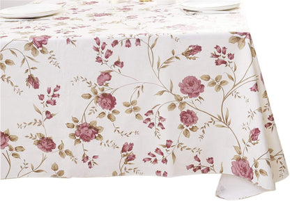 Heavy Duty Vinyl Tablecloth with Flannel Backing Waterproof Oil-Proof Plastic Table Cloth Stain-Resistant Wipeable Rectangle or Square Table Cover for Indoor and Outdoor (Flowers, 54X54 Inch)2