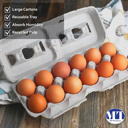 Blank Natural Pulp Egg Cartons Holds up to Twelve Eggs - 1 Dozen - Strong Sturdy Egg Crate Cardboard Material Perfect for Storing Extra Eggs (25 Pieces) - Made in the USA7