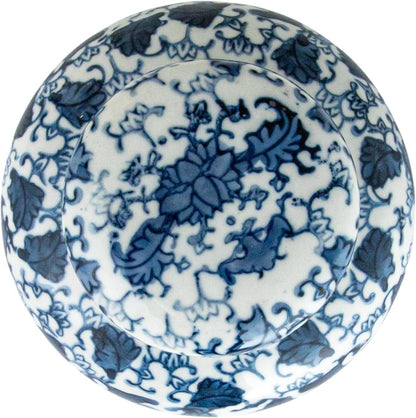 Creative Co-Op Blue & White Ceramic Ginger Jar with Lid6