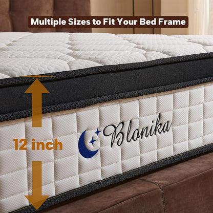 Full Size Mattress, 12 Inch Memory Foam with Individual Pocket Spring, Medium Firm, in a Box for Pressure Relief & Motion Isolation, Strong Edge Support5