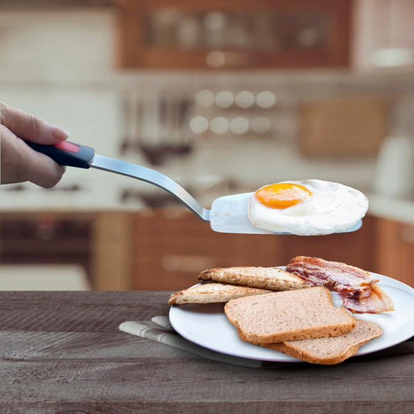 Stainless Steel Flexible Spatula, Thin Metal Turner Set, 2Pack(S+Xl) Solid6