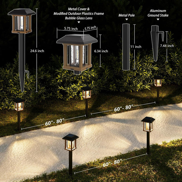 Solar Pathway Lights Outdoor 4 Pack, 25 Lumens Solar Garden Lights8