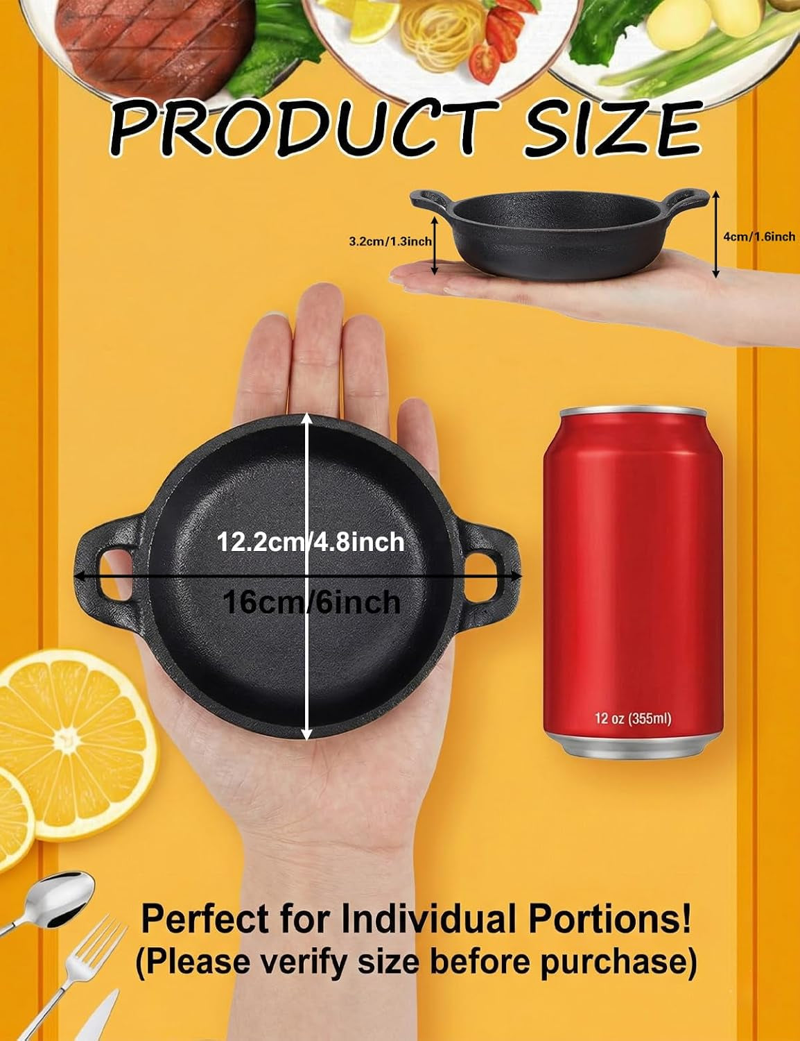 set-of-6-mini-cast-iron-skillets-with-handle-4-8-x-4-8-x-1-3-inch-small-cast-iron-pan-mini-ramekins-round-black-casserole-dish-for-food-serving-frying-baking-cooking-roasting