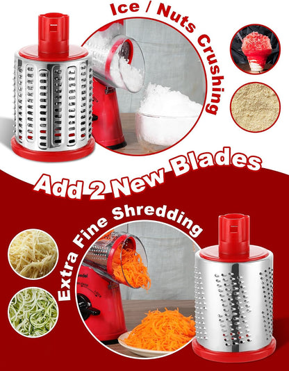 Rotary Cheese Grater Hand Crank, Cheese Shredder Vegetable Slicer3