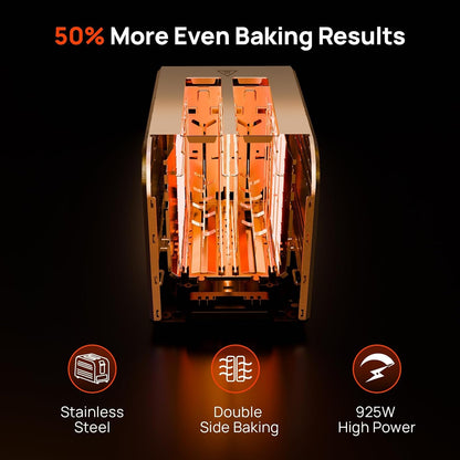 Smart Touch Screen 2 Slice Toasters with 6 Browning Levels, Timer | Reheat/Defrost/Cancel, Extra-Wide Slots, Removable Crumb Tray, Auto Pop-Up & anti Jam, Peak 925W, Full Stainless Steel Body4
