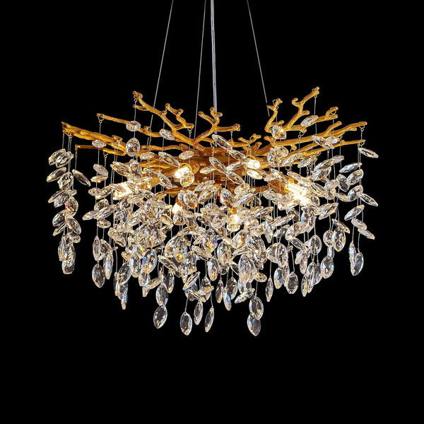 Gold Tree Branch Crystal Chandelier for Living Room & Dining Room9