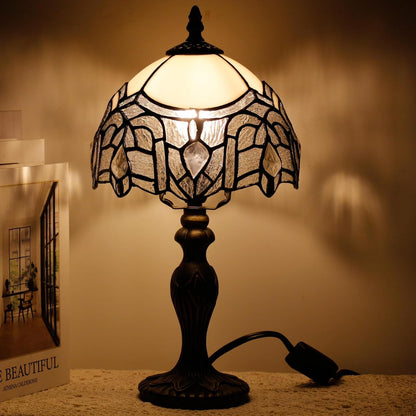 Table Lamp Base Replacement Only (M (W 4 H 15 Inch)) | Fit for 6, 8, 10 Inch Tiffany Style Stained Glass Lampshade, Dark Bronze Finish,Resin, Push Switch on Cord8