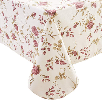 Heavy Duty Vinyl Tablecloth with Flannel Backing Waterproof Oil-Proof Plastic Table Cloth Stain-Resistant Wipeable Rectangle or Square Table Cover for Indoor and Outdoor (Flowers, 54X54 Inch)1