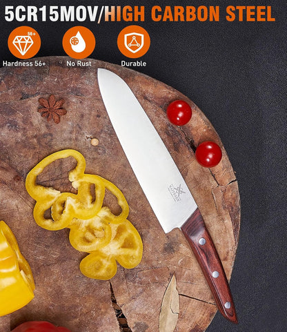 5PCS Professional Kitchen Chef Knife Set with Blade Guards3