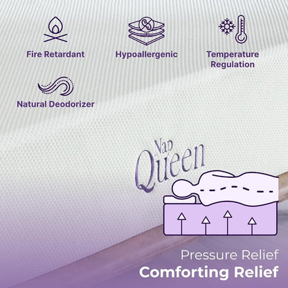 8 Inch Queen Size Mattress, Bamboo Charcoal Memory Foam Mattress, Bed in a Box, White8