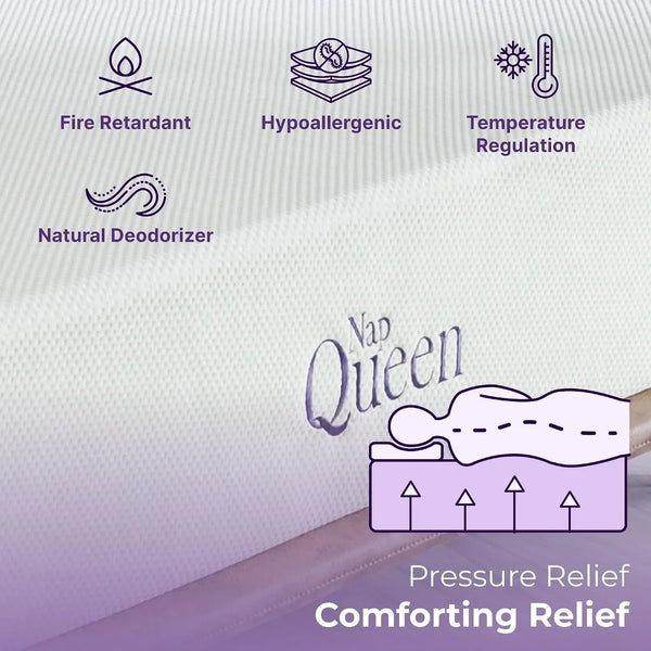 8 Inch Queen Size Mattress, Bamboo Charcoal Memory Foam Mattress, Bed in a Box, White8