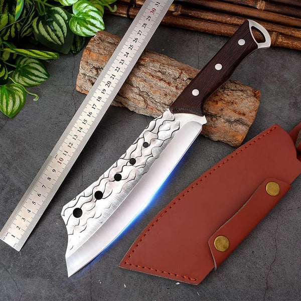 Meat Cleaver, 8 Inch Butcher Knife Camping Survival Knives(Knife with Cover)6