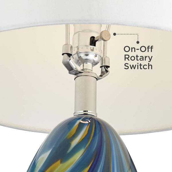 Pablo 27" Tall Table Lamps Set of 2 Modern Blue Art Glass Coastal5