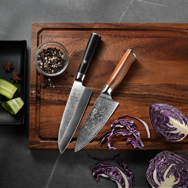 Damascus Chef Knife 6.5 Inch Rosewood Handle Chef Knife Ultra Sharp Santoku Knife, Gift for Women Men4