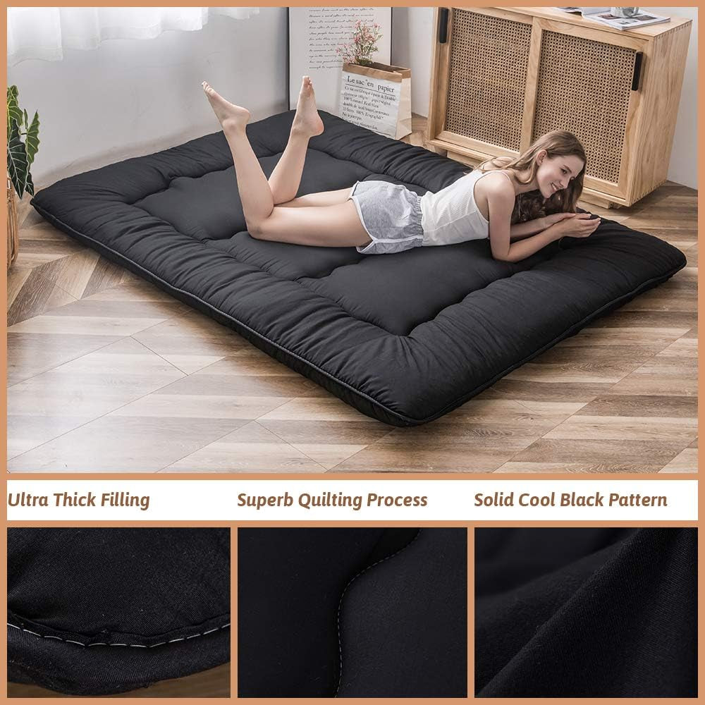 japanese-floor-mattress-4-thick-full-size-foldable-futon-mattress-sleeping-pad-foldable-roll-up-mat-boys-girls-dormitory-pad-kids-floor-lounger-black