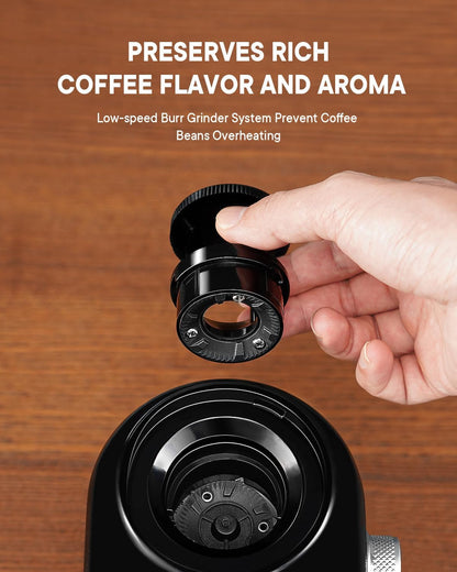 Electric Burr Coffee Grinder 2.0, Automatic Coffee Bean Grinder for Home Use, Adjustable Burr Mill with 16 Precise Settings for Espresso & French Press, Glossy Black2