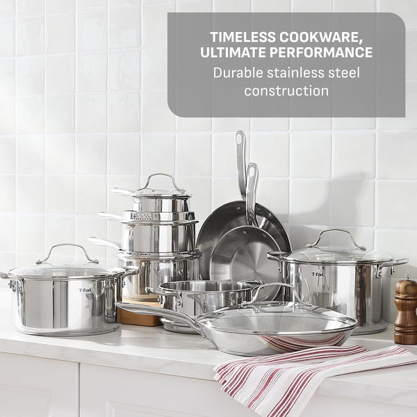Gourmet 15-Piece Stainless Steel Pots and Pans Set, Induction Compatible3