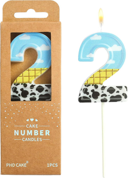 2.76 Inch Number 2 Toy Inspired Birthday Candles, Cartoon Story Number Candles, Cake Number Candles, Party Celebration, Style Candle1