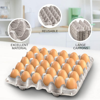 Biodegradable Pulp Fiber Egg Flats - 15 Pieces for Storing up to 30 Large or Small Eggs/Egg Crates That Make a Great Home for Roach Colony by8