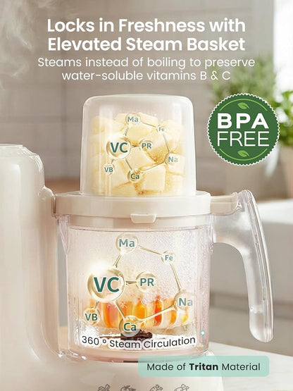 Baby Food Maker & Processor with Dual-Layer Steam Basket,Cream | Steamer & Blender, Healthy Homemade Baby Food Purees, Starting Solids & BLW, Baby Feeding Essentials, 6+ Months3
