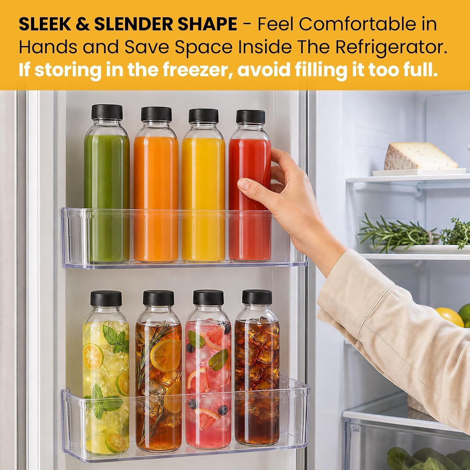 upgraded-lid-8-pack-18-oz-glass-juice-bottles-with-8-airtight-lids-2-straw-hole-lids-2-straws-reusable-drinking-jar-clear-water-bottles-for-juicing-smoothies-refrigerator-travel-bpa-free