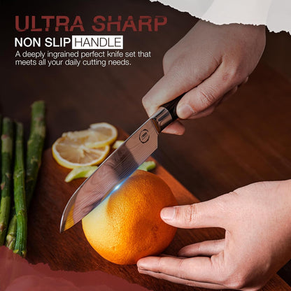 8 PC Chef Knives - High Carbon Stainless Steel Knives with Pakkawood Handles - Magnetic Strip Holder Included - Japanese Knife Set - Home & Professional Chef'S Knife Set3