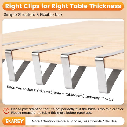 12 PCS Metal Tablecloth Clips Holder Securing Outdoor & Indoor Table Cloth | Windproof & Waterproof & Rustproof Stainless Steel Table Cover Clamps for Party, Picnic Camping, Wedding, Christmas, New Year5