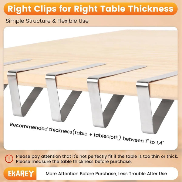 12 PCS Metal Tablecloth Clips Holder Securing Outdoor & Indoor Table Cloth | Windproof & Waterproof & Rustproof Stainless Steel Table Cover Clamps for Party, Picnic Camping, Wedding, Christmas, New Year5