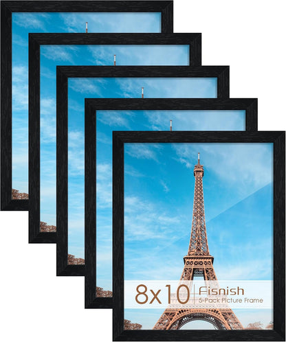 8X10 Picture Frame Set of 5, Black Frames 8X10 for Tabletop Display1
