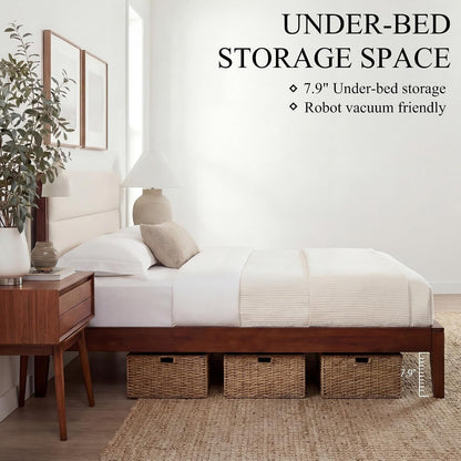 Joinery Inspired Solid Bamboo Bed Frame Queen Size with Headboard8