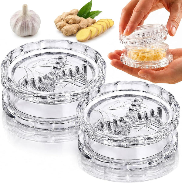2Pcmanual Garlic Twister,Manual Garlic Crusher and Mincer, Transparent Twisting Garlic Chopper Tool, Multi-Functional Handheld Grinder for Ginger, Nuts, Herbs and Spices, Easy to Clean Kitchen Gadget1