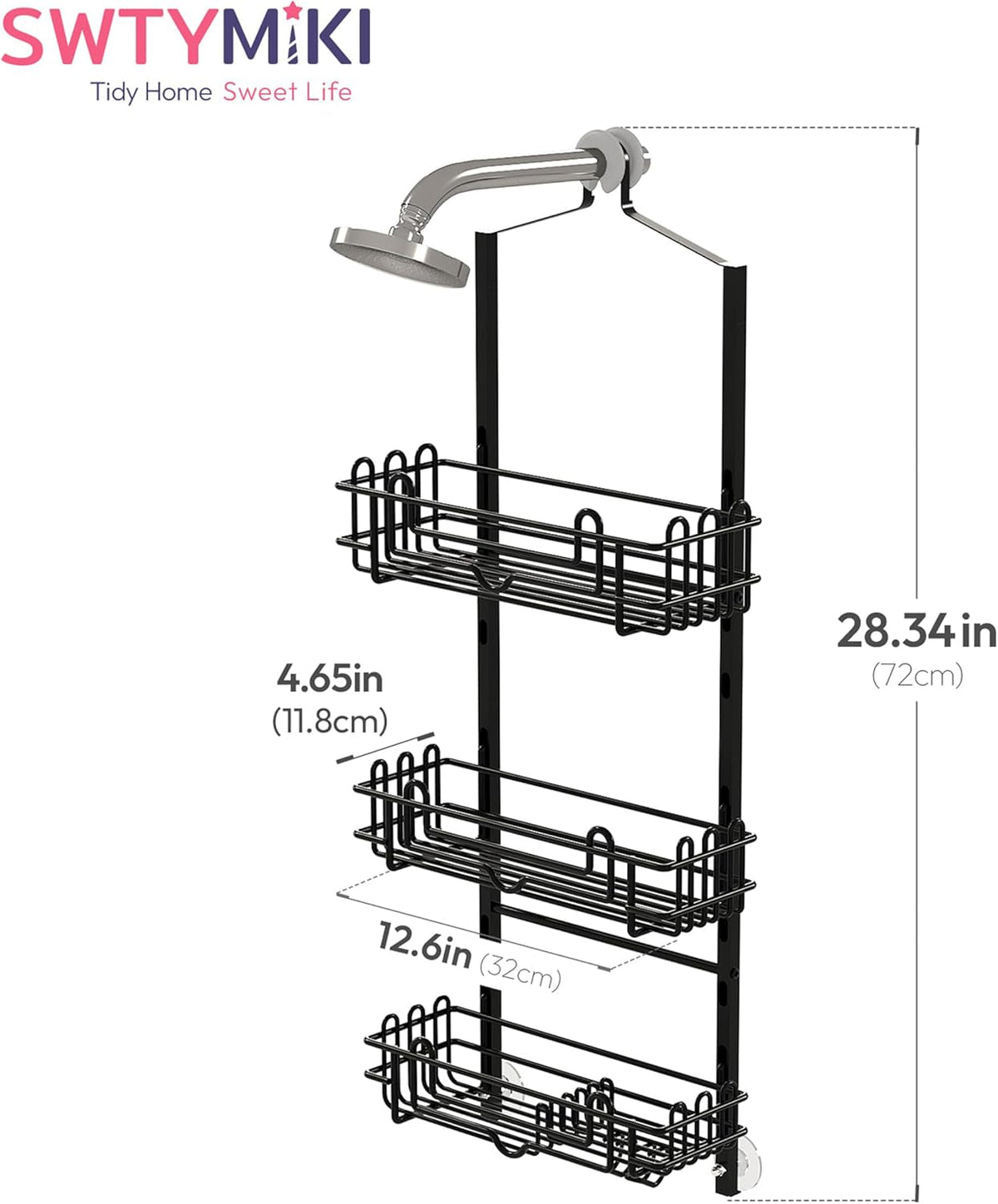 shower-caddy-hanging-organizer-3-tier-rustproof-shower-organizer-over-showerhead-with-adjustable-baskets-24-hooks-soap-razor-holder-no-drill-large-bathroom-storage-rack-black