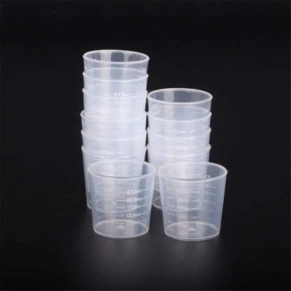 10Pcs 30Ml Plastic Liquid Measuring Cups Transparent Clear Plastic Graduated Kitchen Cooking Medicine Measure Tool4