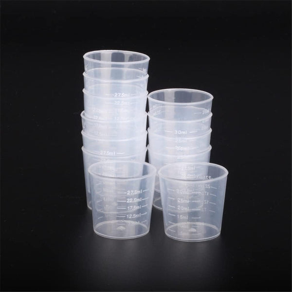 10Pcs 30Ml Plastic Liquid Measuring Cups Transparent Clear Plastic Graduated Kitchen Cooking Medicine Measure Tool4