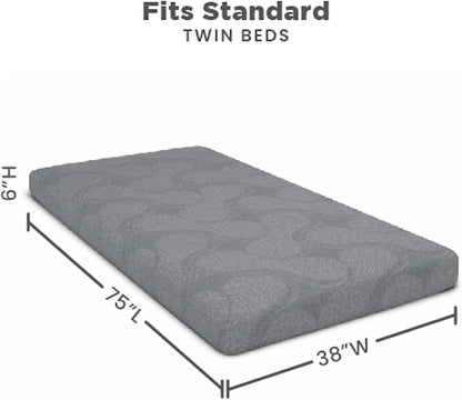 Snooze 6 Inch Memory Foam Mattress, Twin2