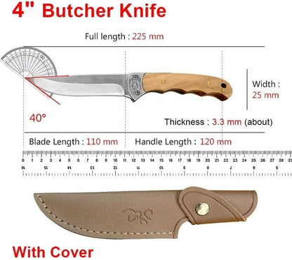 Meat Cleaver, 4 Inch Utility Knife Slicing Fish Fruit Boning Knives Forged Blade Butcher Knife Wood Handle Kitchen Knives2