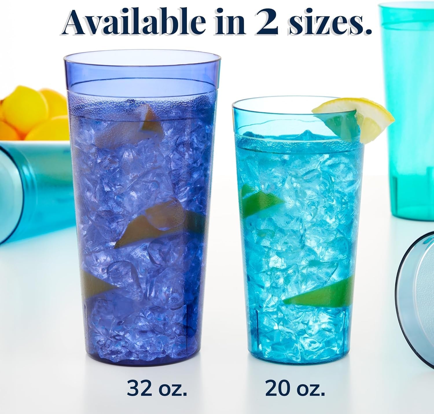 cafe-plastic-reusable-tumblers-set-of-16-20-ounce-water-cups-coastal-colors-restaurant-style-drinking-glasses-value-set-stackable-bpa-free-made-in-the-usa-top-rack-dishwasher-safe