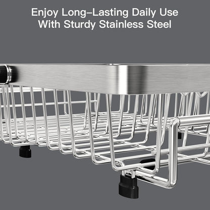 Dish Drying Rack over the Sink with Utensil Holder5