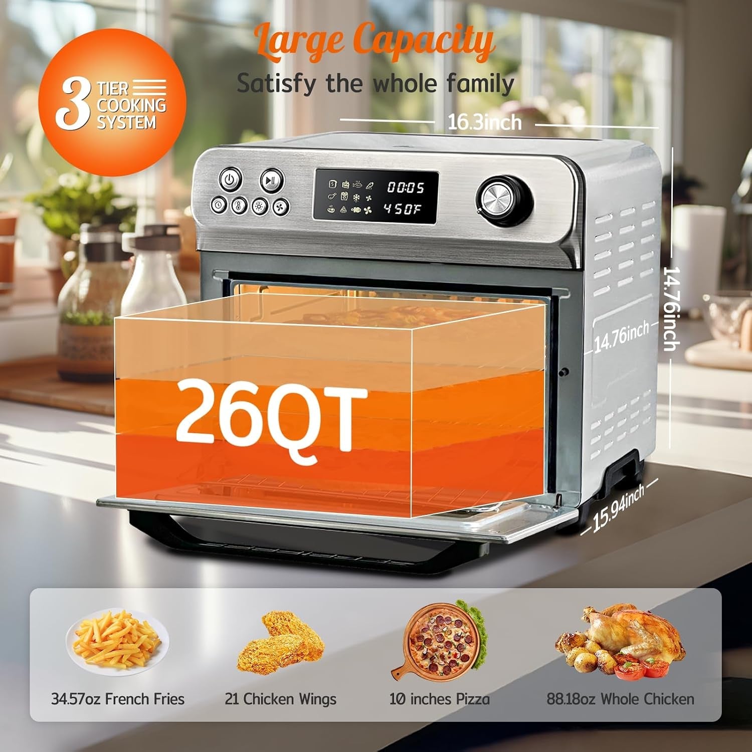 air-fryer-toaster-oven-combo-26quart-10-in-1-extra-large-countertop-convection-oven-with-led-display-knob-control-1800w-stainless-steel-less-oil-faster-cooking-7-accessories-recipe