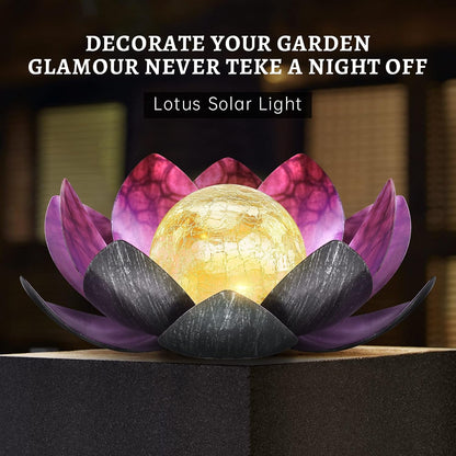 Solar Light Outdoor, Metal Glass Decorative Waterproof Garden Light LED Solar Flower Lights for Patio, Lawn,Walkway,Tabletop,Ground (Purple)4