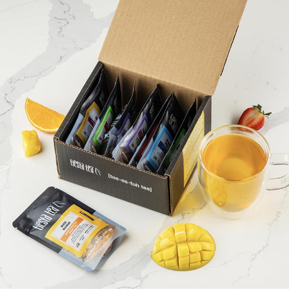 '- Top 8 Favorites Sampler Set, Loose Leaf, up to 80 Cups | High to No Caffeine, Hot & Iced, Tea Variety Pack with Green, Herbal, & Black, 8 Sample Pouches6