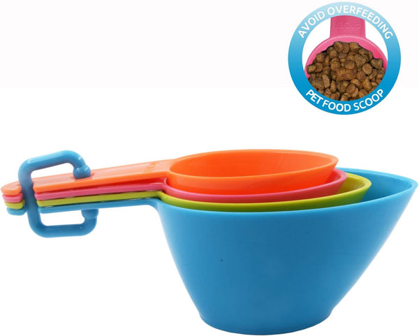 Pet Food Scoops Plastic Measuring Cups Set for Dog Cat and Bird Food4