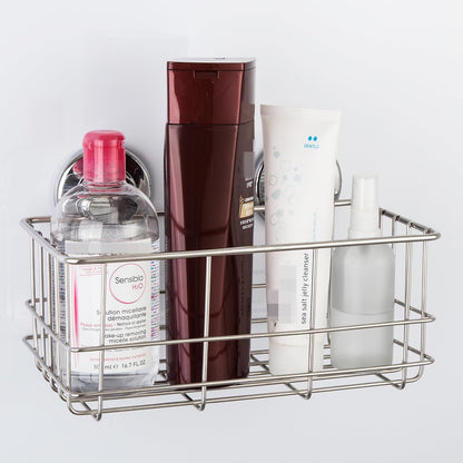 Suction Cup Deep Shower Caddy Bath Organizer Wall Shelf for Large Shampoo Gel Holder Bathroom Accessories Storage -Rustproof 304 Stainless Steel, 2-Pack4