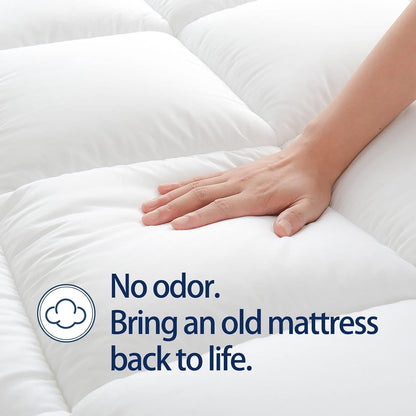 Queen Mattress Topper for Back Pain, Thick Mattress Pad Cover | Plush Pillow Top Mattress Topper, Breathable Soft Bed Topper with 8-21”Deep Elastic Pocket, Cooling for Hot Sleepers, White4