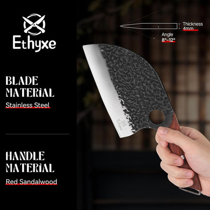 Serbian Chef Cleaver Knife with Genuine Leather Sheath3