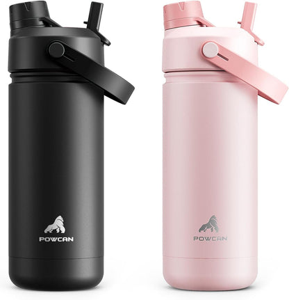 2 Pack 18 Oz Kids Insulated Water Bottle for School: Leakproof, 2-In-1 Straw Spout Lid, Bpa-Free, Keep Cold 24 Hrs, Stainless Steel Cup for Sports, Travel, Gift for Girls Boys Daughters Sons1