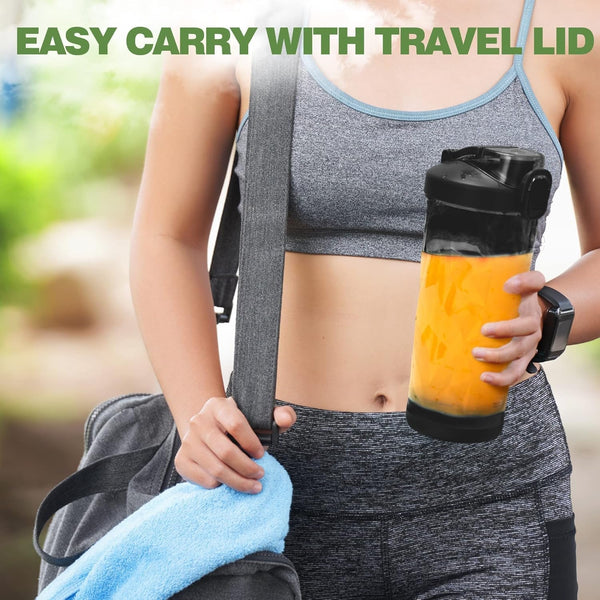 Portable Blender, Shakes and Smoothies Waterproof 20 Oz BPA Free Blender Cup and a Travel Lid. (Black, 20 Oz)6