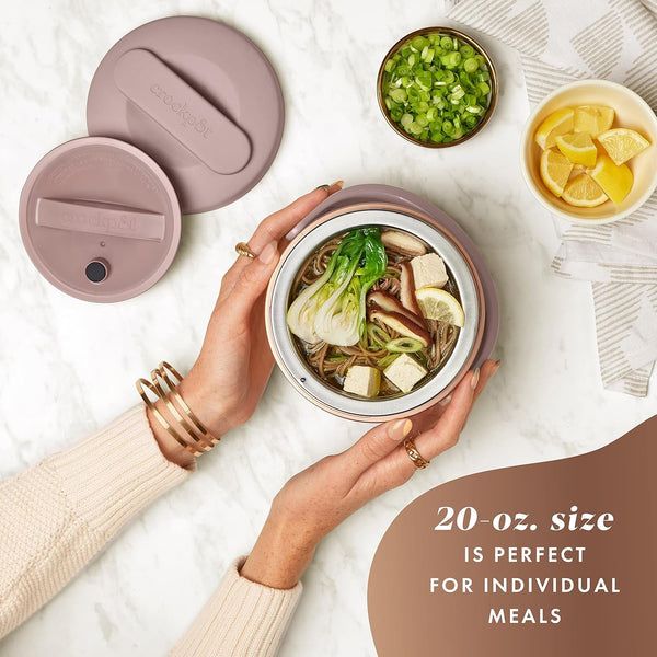 Crock-Pot 20-Ounce Electric Lunch Box Portable Food Warmer Blush Pink | Perfect for Travel Car On-The-Go | Spill-Free Dishwasher-Safe (Pack of 4)2