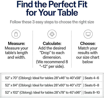 Opifetela Rectangular Linen-Textured Tablecloth, Waterproof, Stain-Resistant, Suitable for Dining Rooms, Kitchens, Parties, Picnics, and Other Occasions. Machine Washable (Grey, 70″X 52″)2
